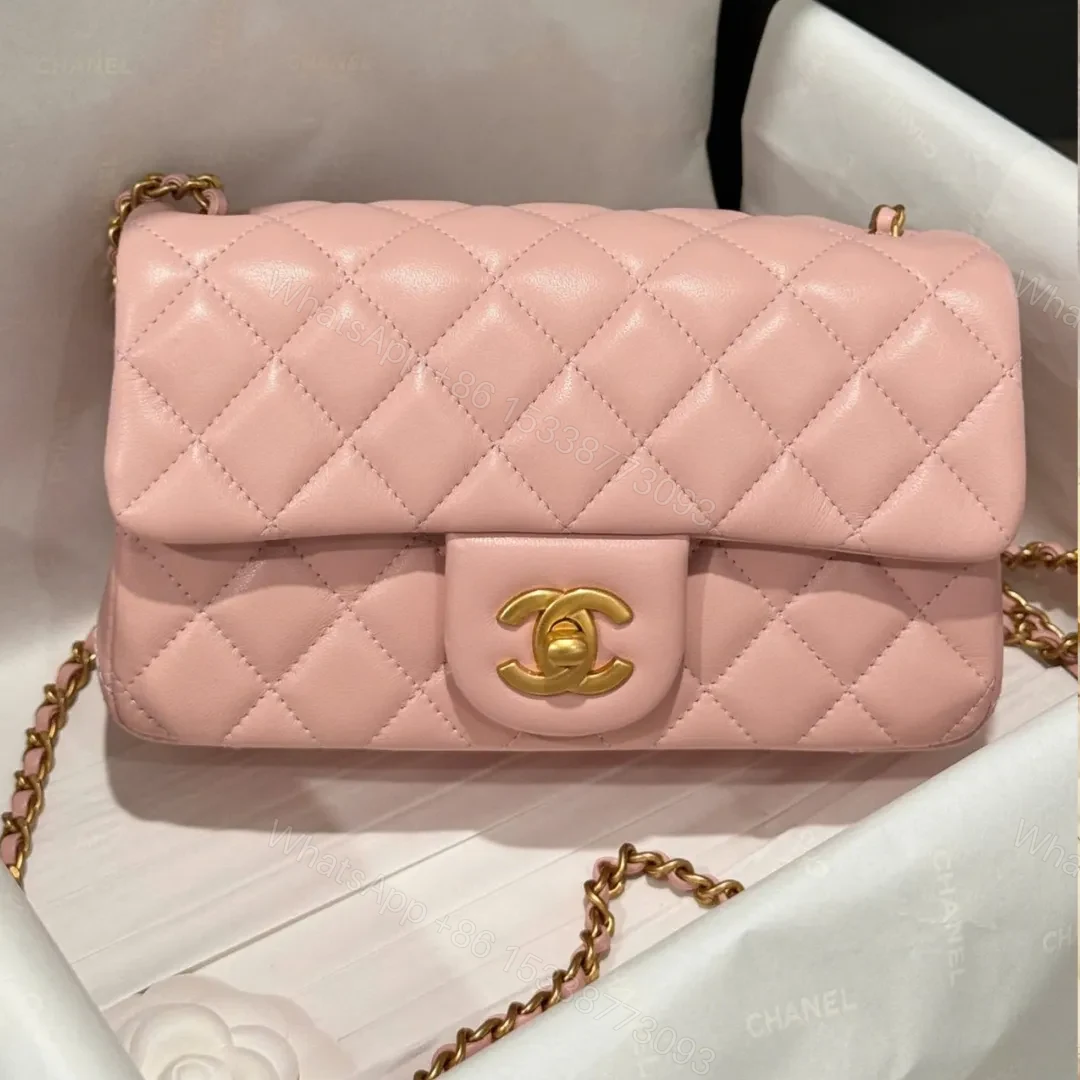 Chanel Classic Bell Bag Handbags Woman’s Like Auth Pink Sheepskin 20cm — view 1