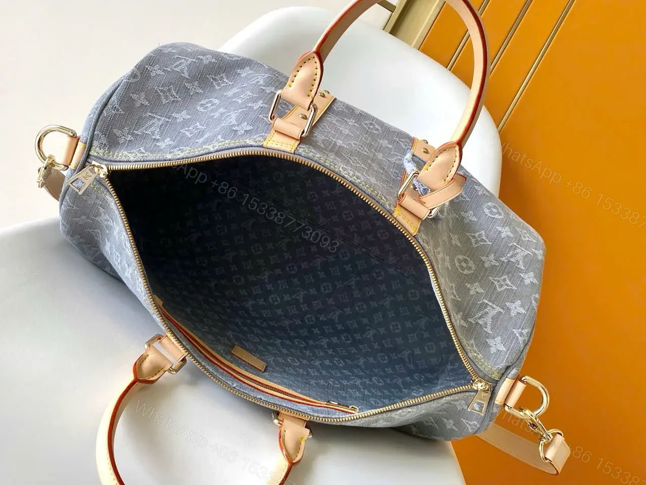 Louis Vuitton LV Keepall Denim bandouliere 55 Grey — view 2