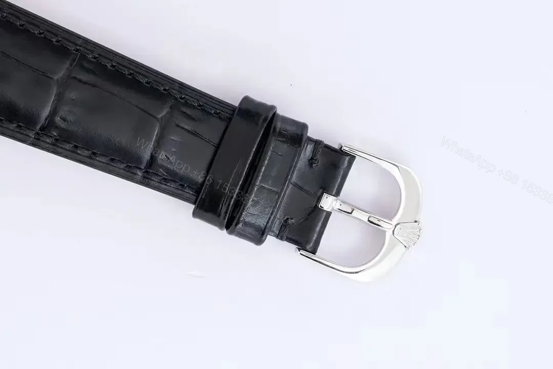 View 8 of Premium Rolex Cellini Date 50519 replica 39MM Brown Leather Strap Edition 50519-0014
