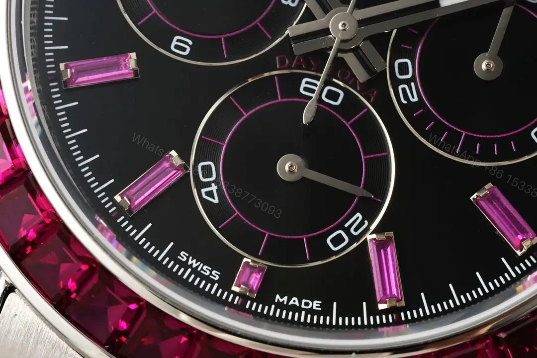 View 5 of Premium Rolex Daytona Pink Sapphire Silver replica 40MM Oyster Bracelet Edition RG-DAYTONA-PINK-SAPPHIRE-SILVER-OYSTER-40