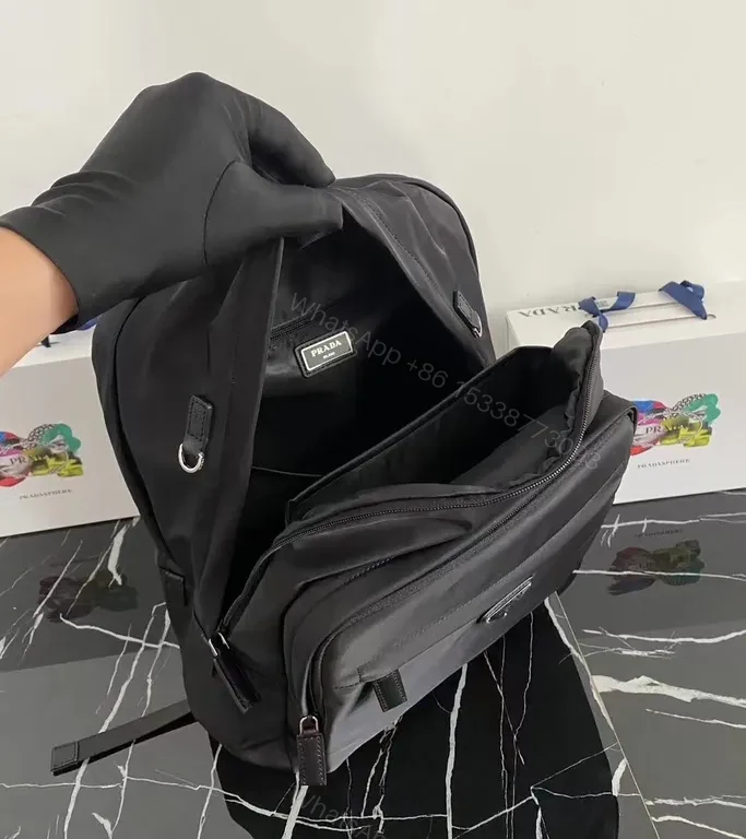 View 5 of Graphite Nylon Sleek Tote-Backpack: Subtle Prada-Inspired Luxury