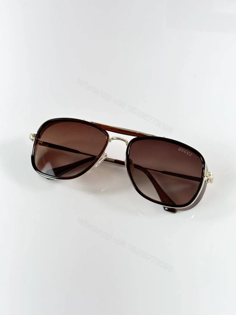 View 3 of First Copy Gucci 6016 Gold Brown Sunglasses