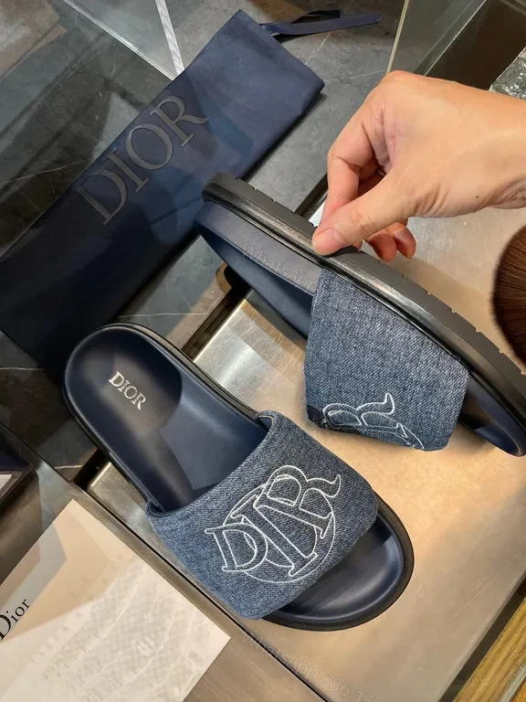 View 2 of Denim Monogram Luxe Slide: Everyday Couture Footwear