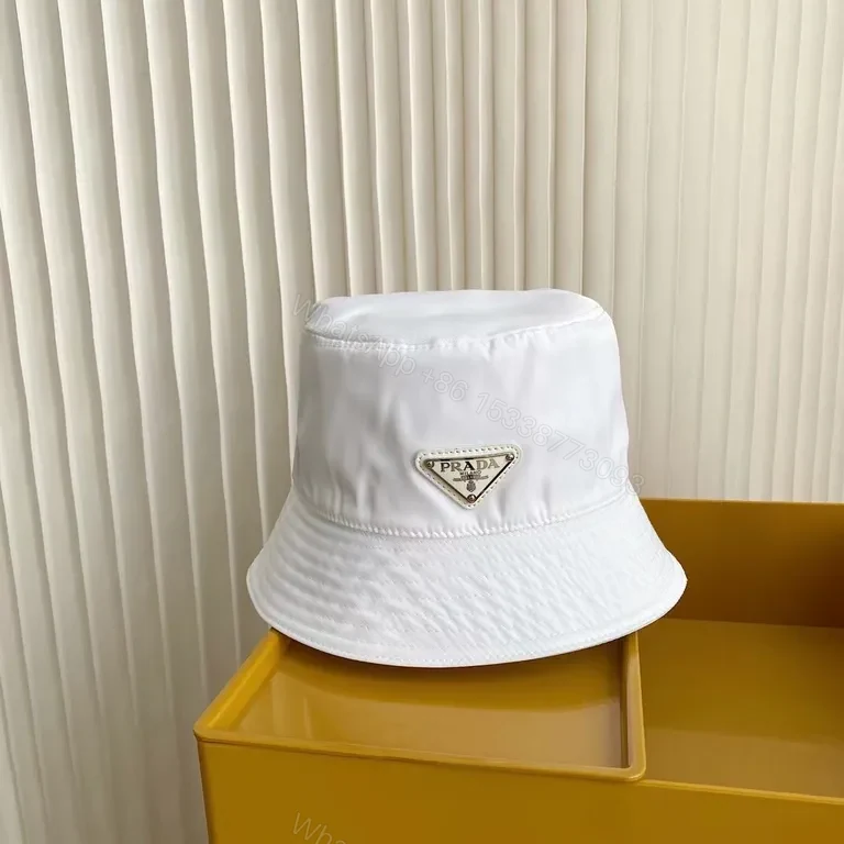 View 6 of Prada White Nylon Bucket Hat â€“ Luxe Minimalist Style
