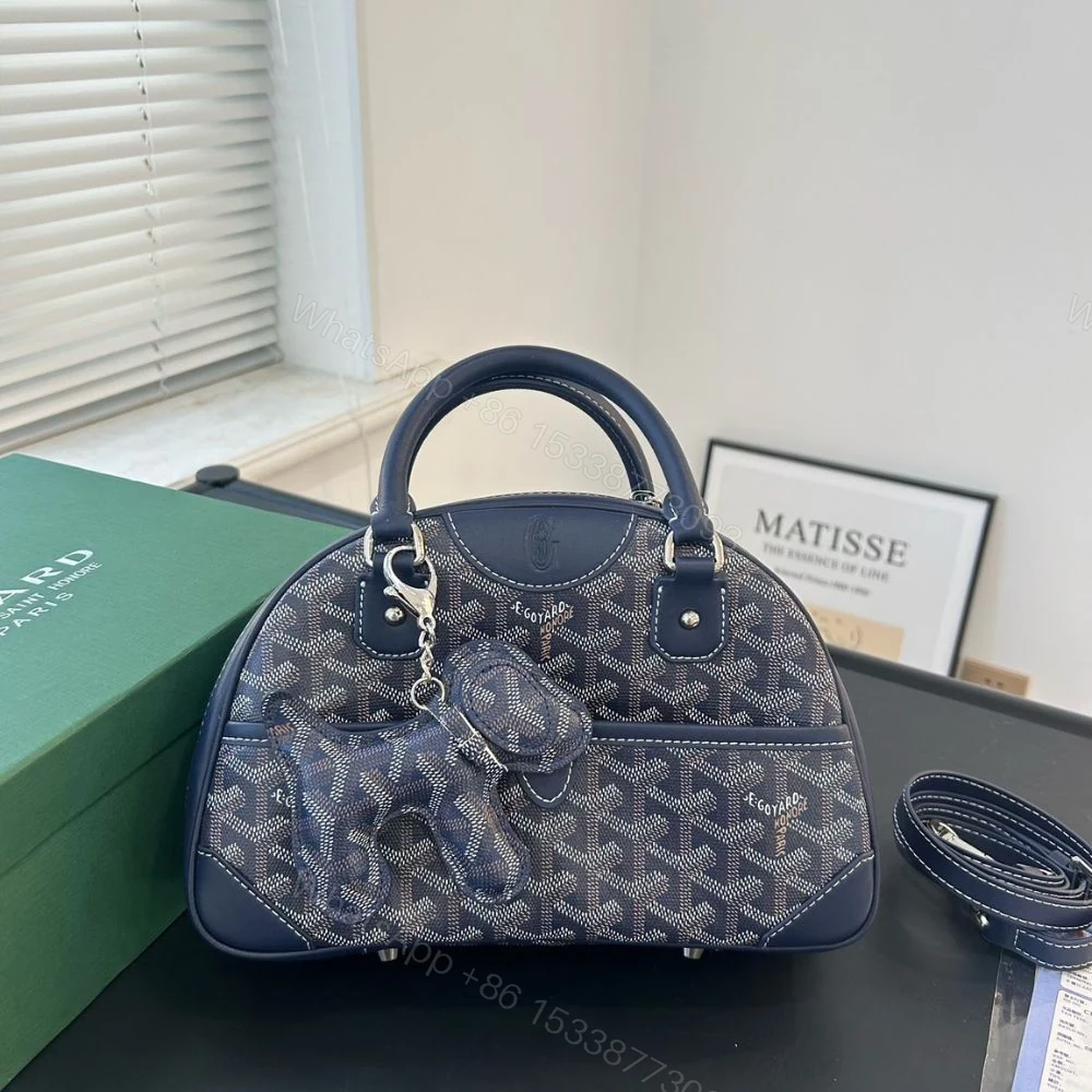 View 2 of GOYARD SAINT JEANNE BAG COATED CANVAS DARK BLUE 27CM