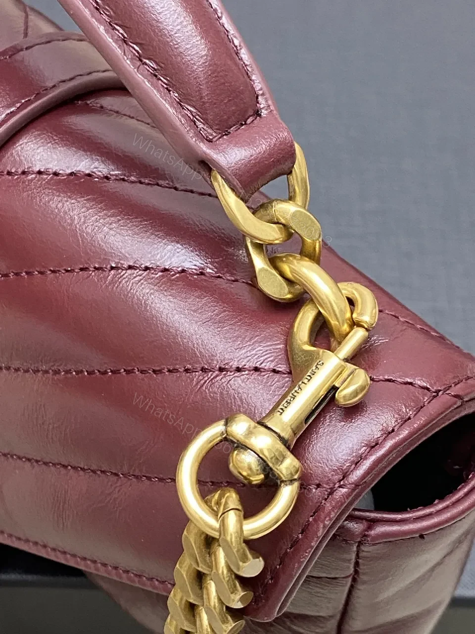 View 5 of Burgundy Quilted Satchel – Modern Luxury, All-Day Carry