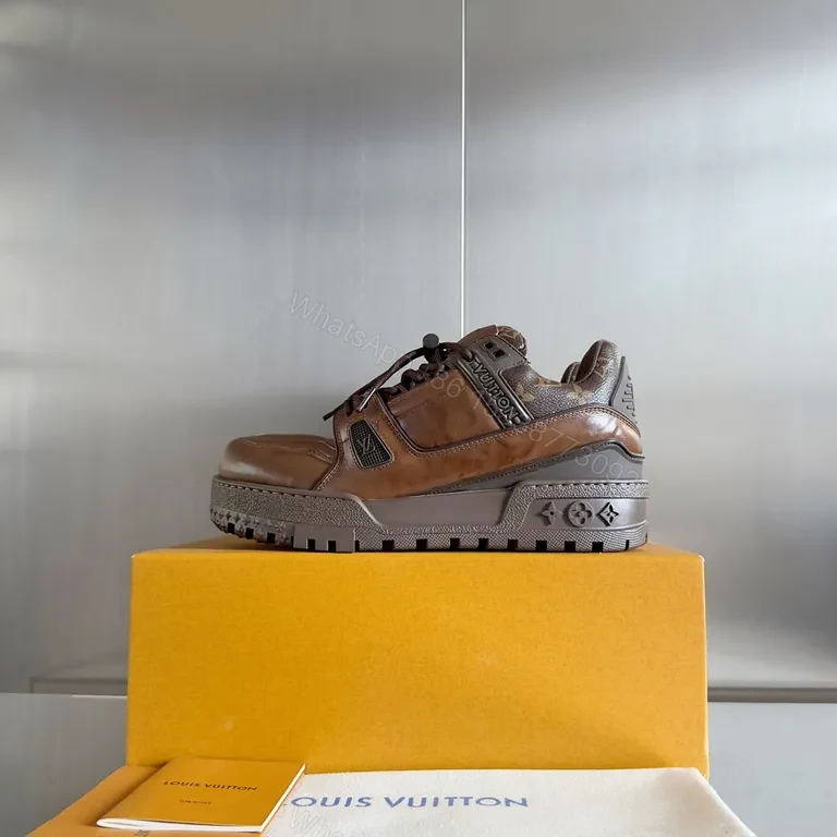 View 5 of Premium Leather LV-Detail High-Top Sneakers for All-Day Comfort