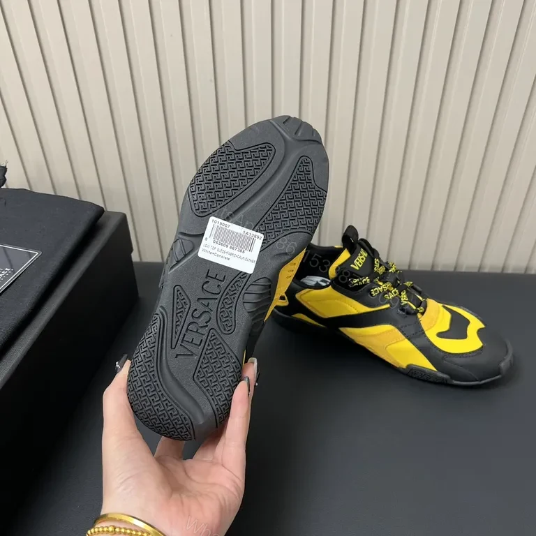 View 9 of Bold Black-Yellow Luxe High-Tops: Versace-Inspired Sneaker