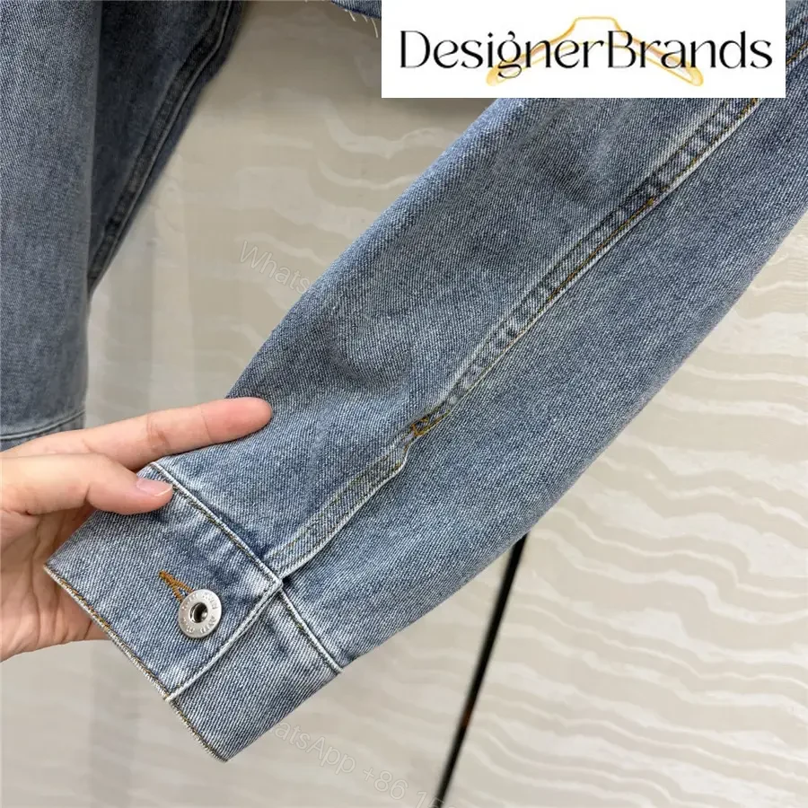 View 7 of Miu Miu Blue Cotton Cropped Denim Jacket