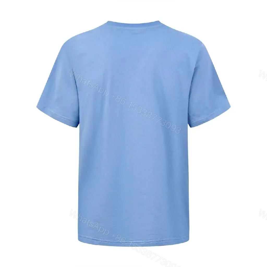 View 10 of Light Blue Short-Sleeve Crew Neck Tee with Black Horse Logo