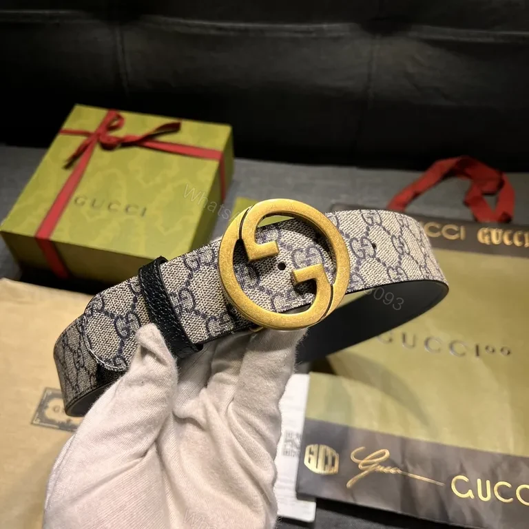 Chic G GG Signature Belt: Gold Buckle Luxury Belt — view 1