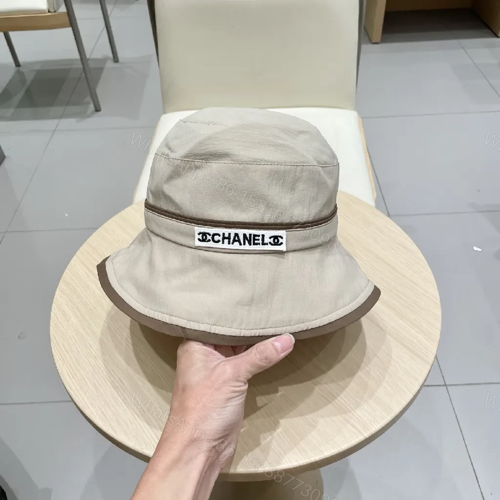 View 5 of Beige Lightweight Bucket Hat with Subtle Logo Patch, Classic Style