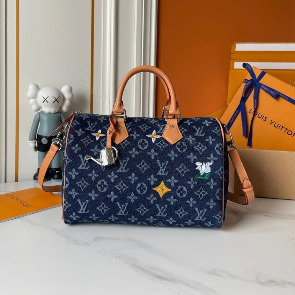 View 2 of Louis Vuitton Speedy 30 Bandoulière Bag Blue Denim 30Cm M27556