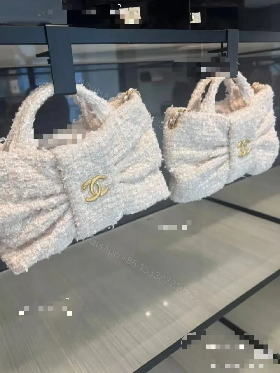 View 4 of Cream Bouclé Mini Bag: Luxe Texture, Modern Versatility