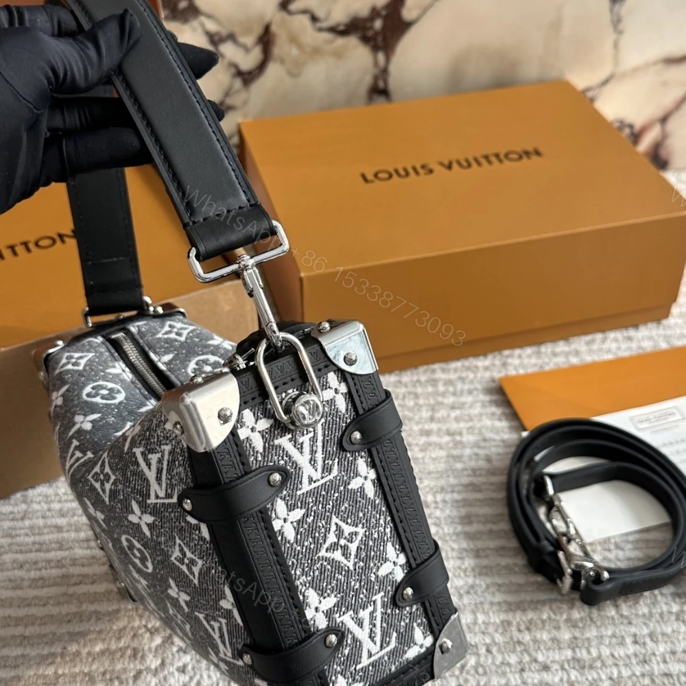 View 3 of Louis Vuitton MM Side Trunk Bag Denim Gray 23Cm M21460