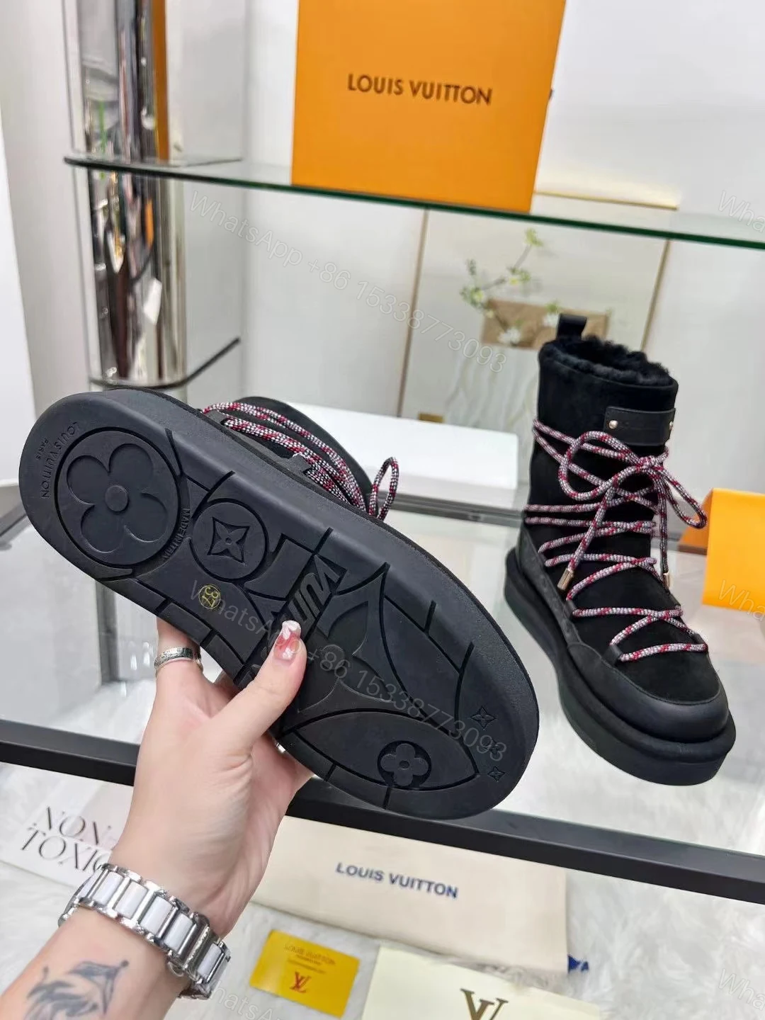 View 9 of LOUIS VUITTON ASPEN PLATFORM ANKLE BOOT BLACK 1AC75N