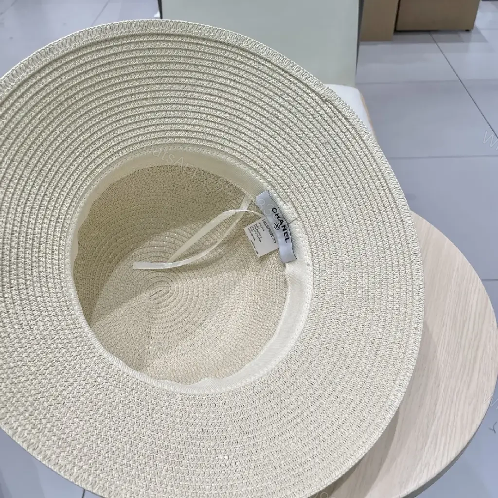View 10 of Straw Hat + Natural Straw + Chic + Logo Accent + Hat