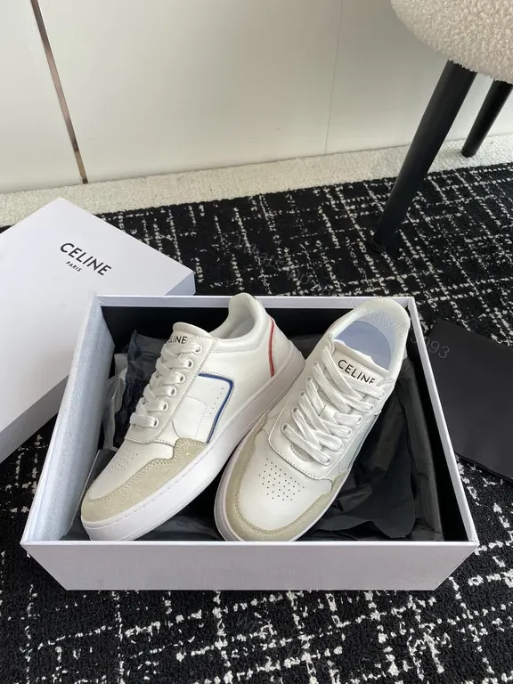 View 4 of Minimalist Luxury White Leather Sneakers - CELINE-Inspired, Comfortable, Timeless