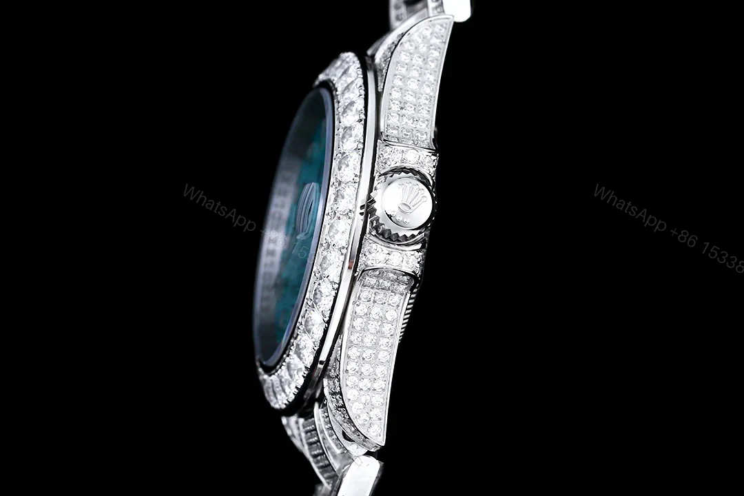 View 6 of Rolex Full Iced Diamond 904 Stainless Steel Luxury Watch 42mm Ultimate Edition RG-ROLEX-FULL-ICED-904-DIAMOND-42