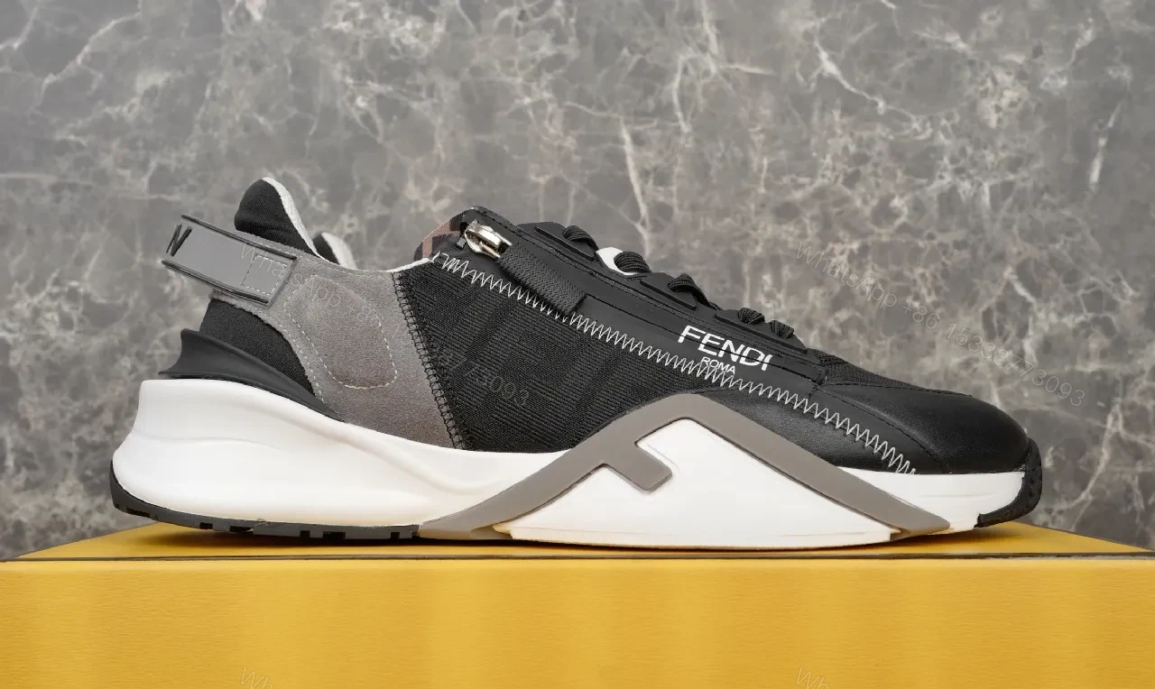 View 4 of Black Leather Knit High-Top Sneaker: Luxe Comfort & Texture