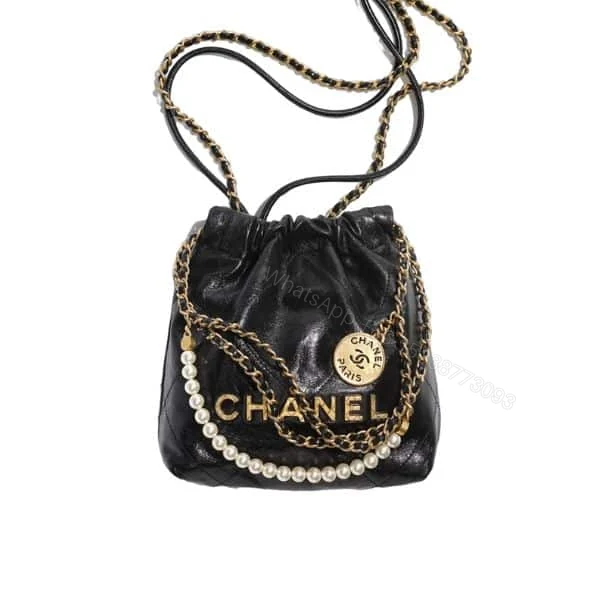Chanel 22 Mini Handbag Crystal Pearls Black 22Cm — view 1