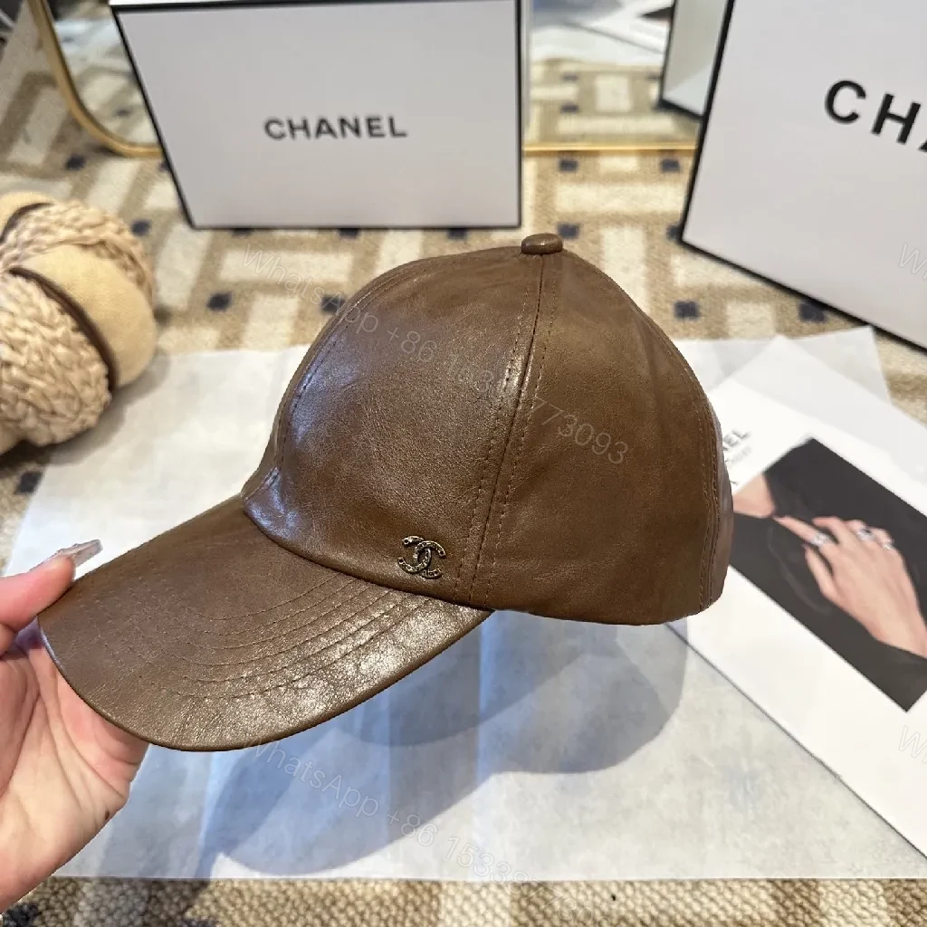 View 3 of Brown Leather Cap Everyday Luxury Cap