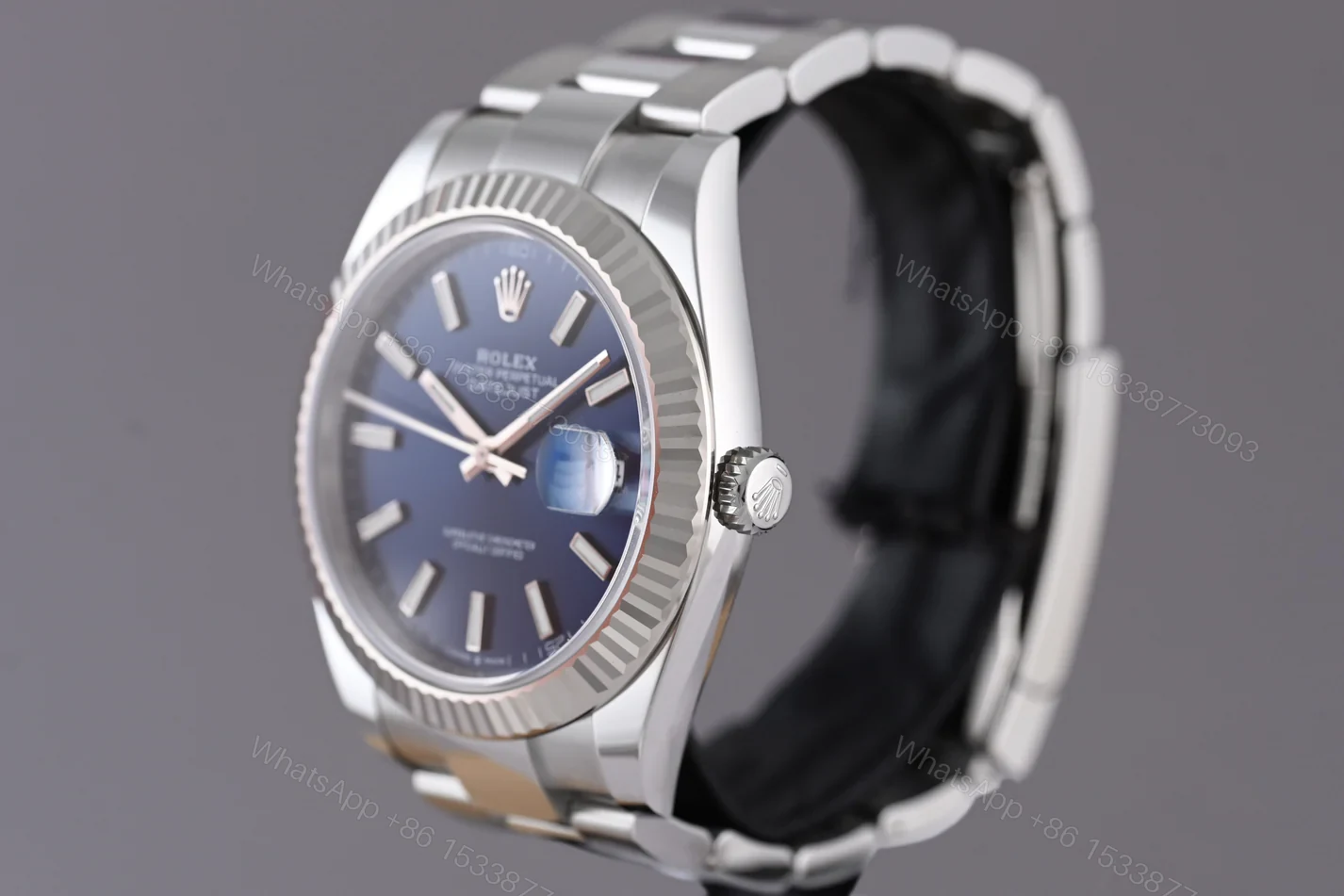 View 6 of Replica Rolex Datejust Blue Dial 126334 Oyster 41 mm