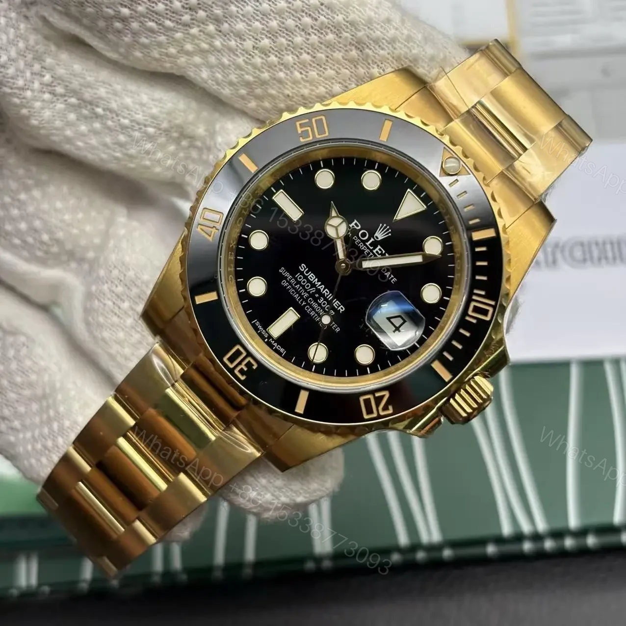 View 4 of Replica Rolex Submariner Gold/Black