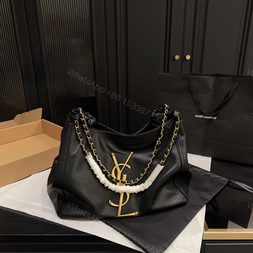 View 2 of Saint Laurent Chain Hobo Bag Black 30cm