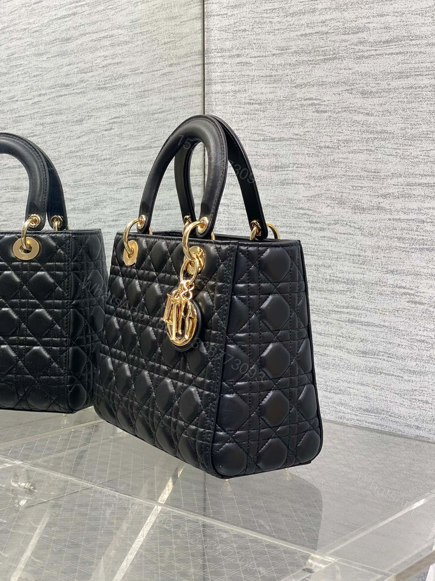 View 4 of Dior Lady Black Gold Hardware (Medium size)