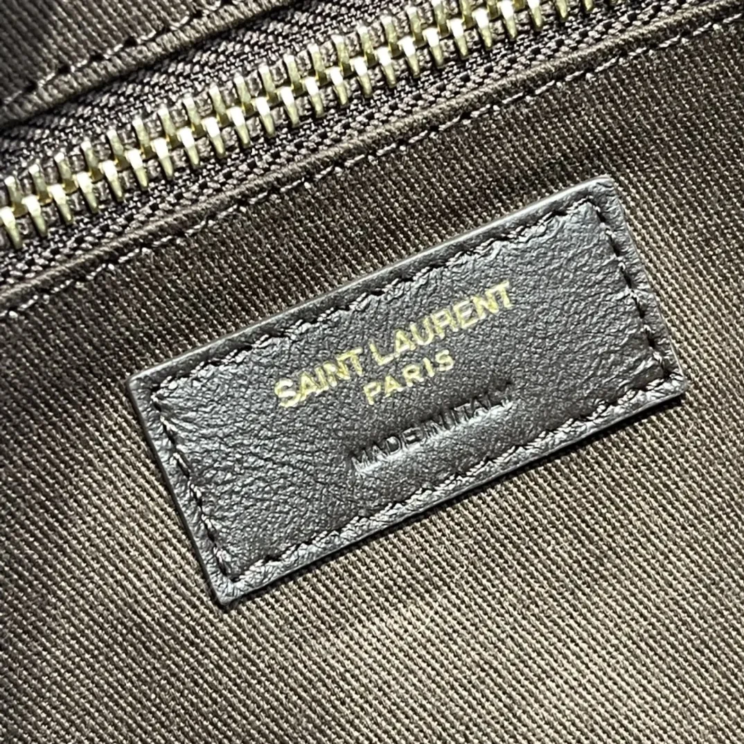 View 5 of Saint Laurent Canvas Smooth Calfskin Le Monogramme Camera Bag Chestnut