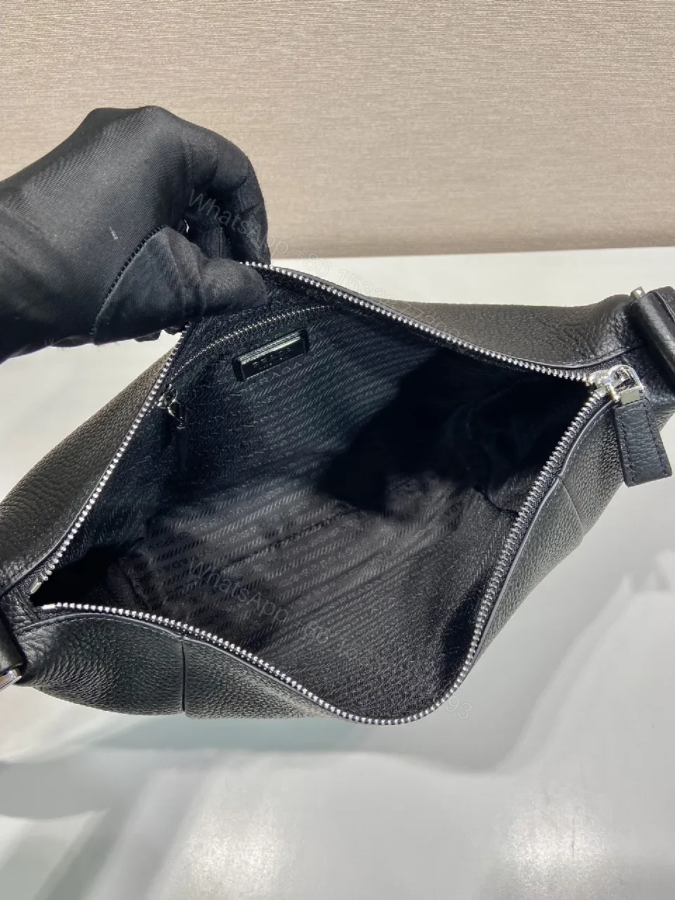 View 7 of Pebbled Leather Crossbody: Compact, Urban-Edge Essential Bag