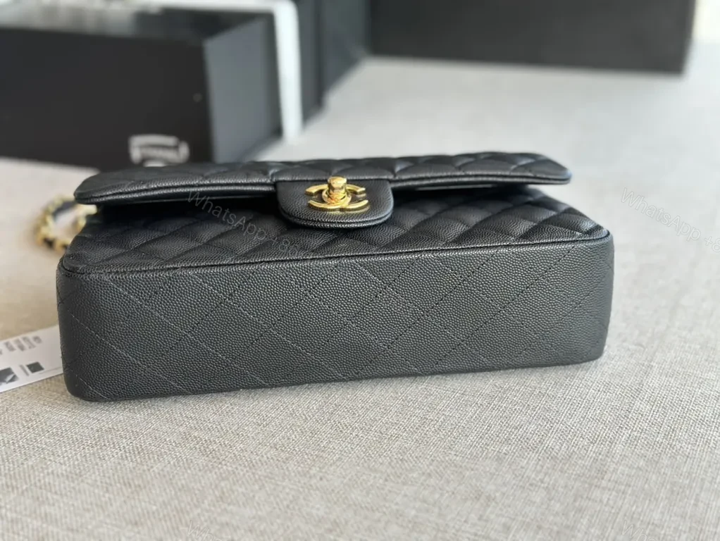 View 3 of Chic Quilted Chain Bag: Black Calfskin Luxury, Compact Prospective Allure