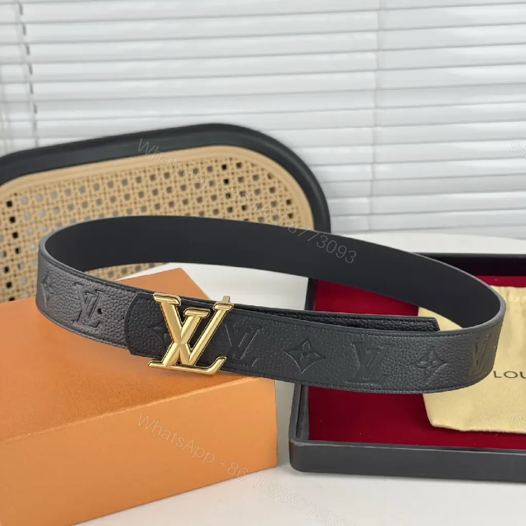 View 5 of Gold-Buckle Monogram Leather Belt, Everyday Luxury