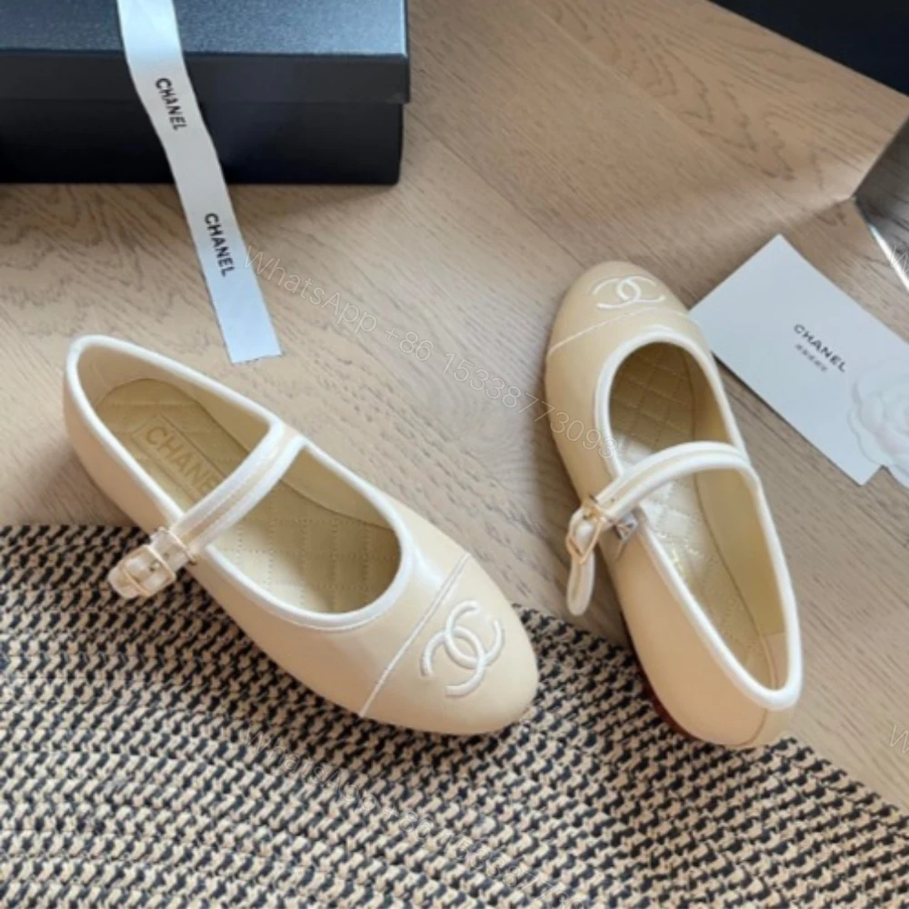 View 3 of Chanel Mary Jane Ballet Flat Cream