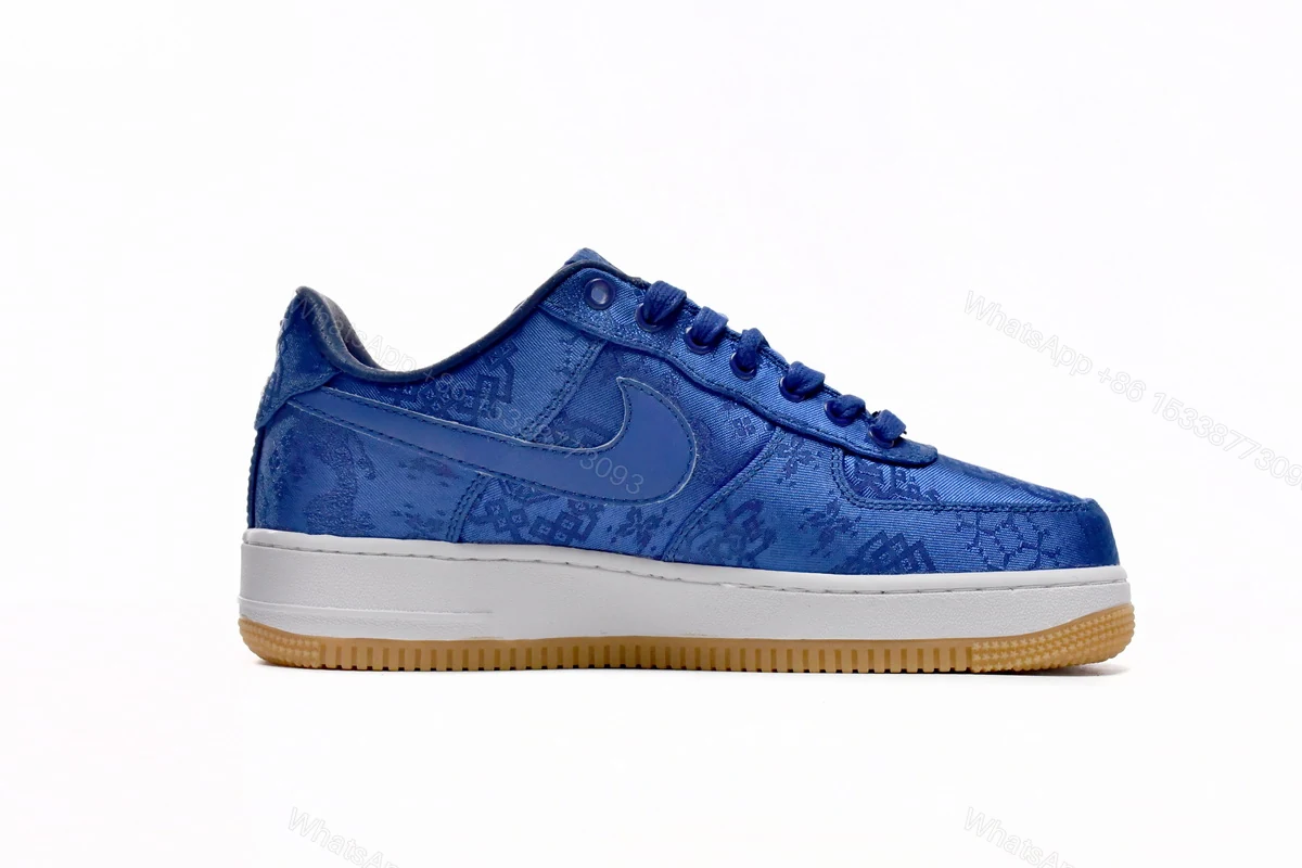 View 2 of CLOT x Nike Air Force 1 Low Premium Blue Silk CJ5290-400