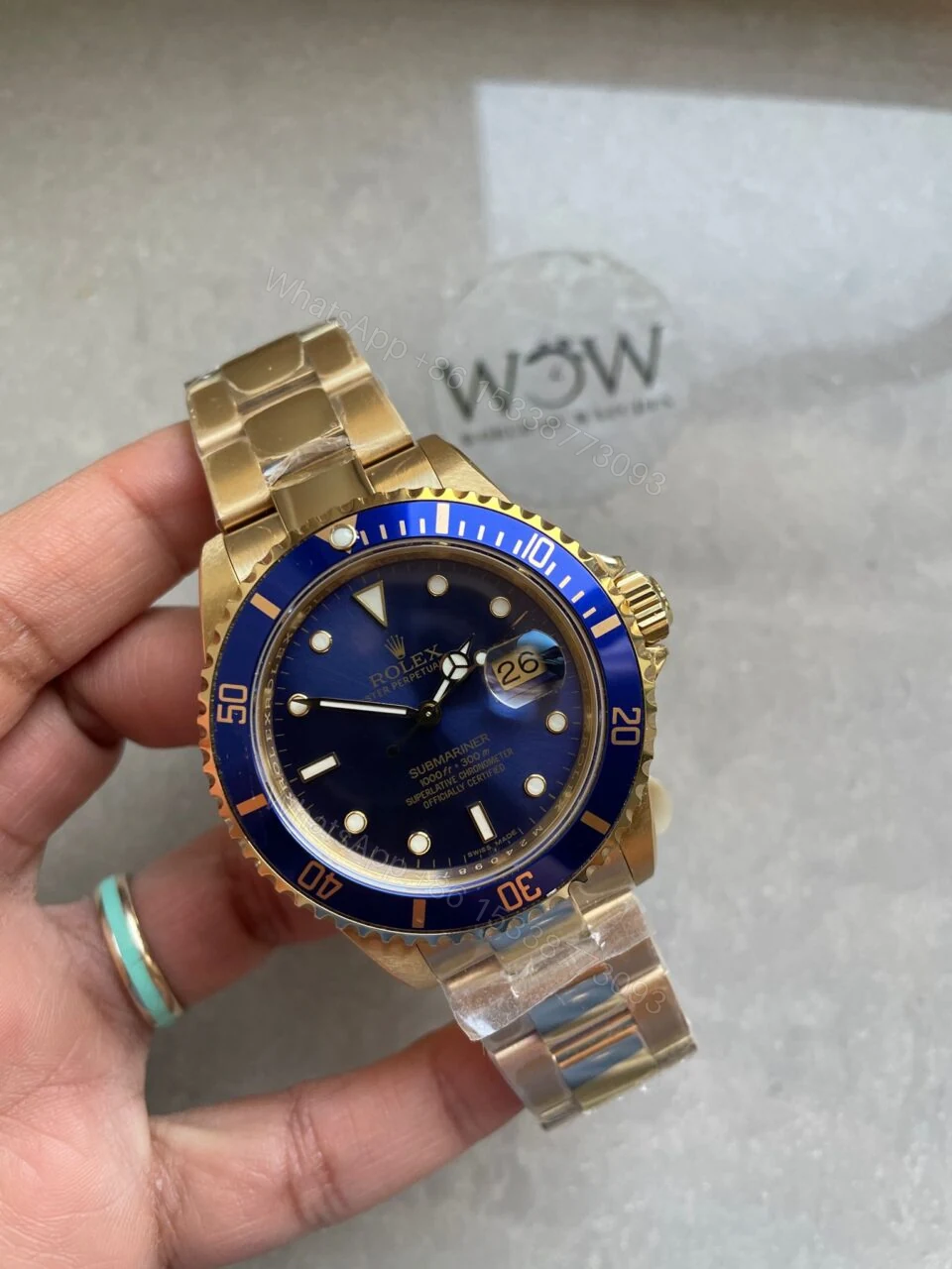 View 4 of Clean Factory 1:1 Rolex Submariner 116618 LB Best Edition Blue Ceramic YG Plated 904L Steel VS3135