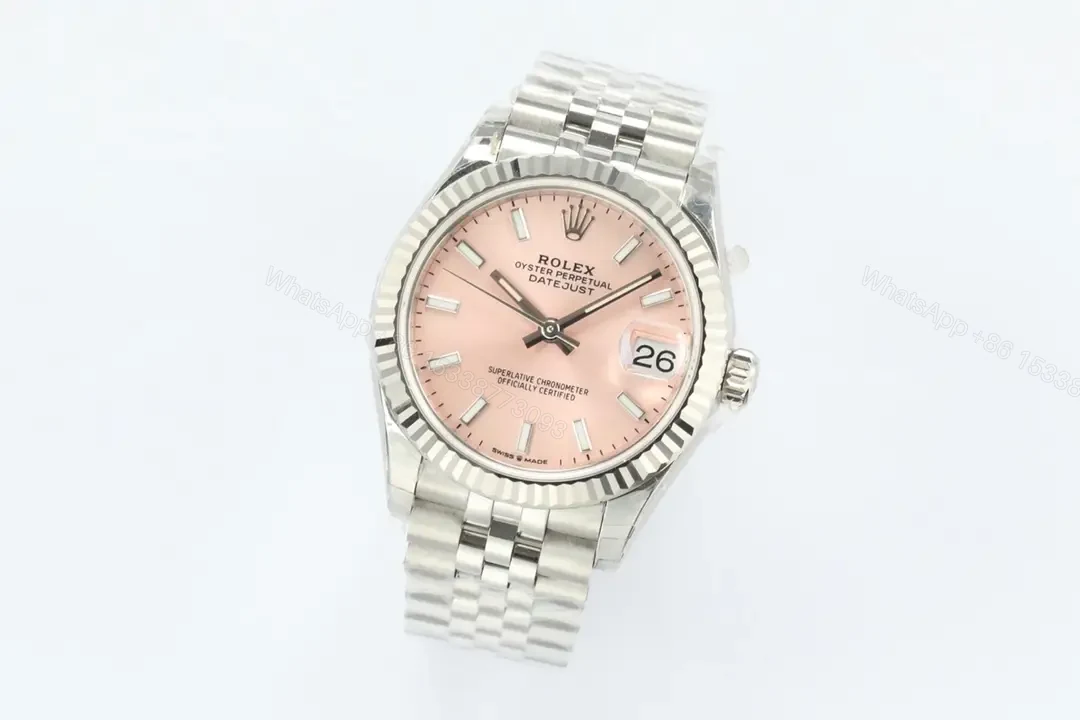 View 3 of Rolex Datejust 31 Stainless Steel Fluted Jubilee Pink Dial 278274-0014