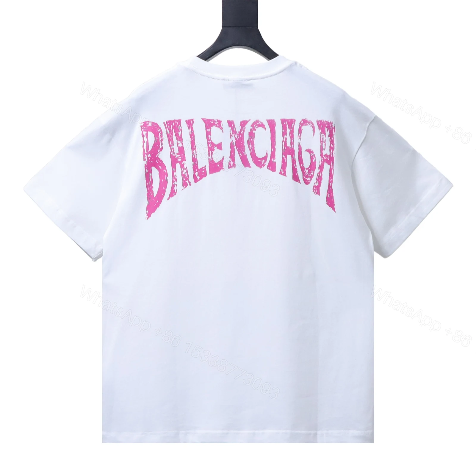 Balenciaga Clothes Paris Beach Nightscape Eiffel Tower Print Short-Sleeve T-Shirt white — view 2