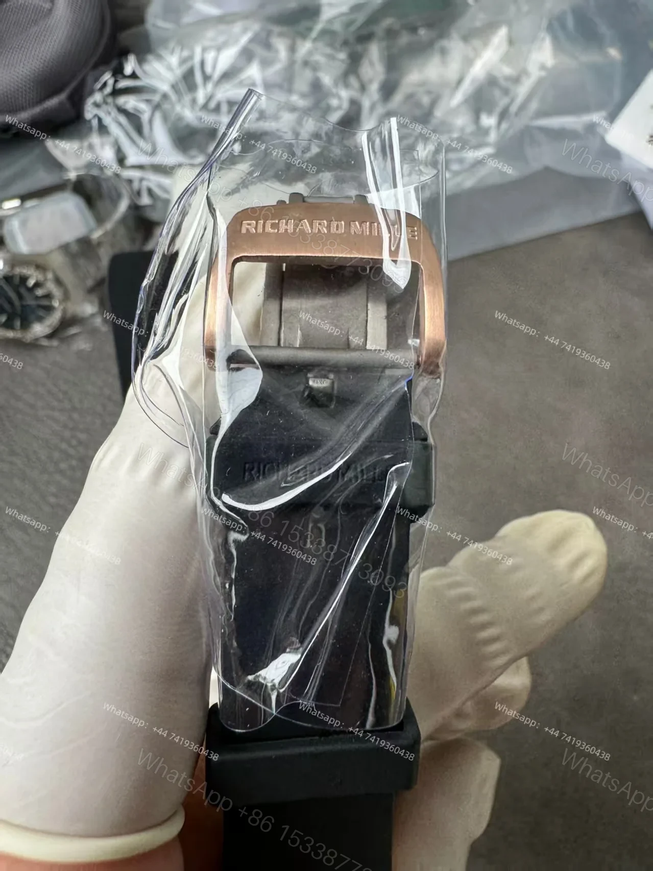 View 13 of Super Clone Richard Mille RM 67-01 Rose Gold Skeleton Black Rubber Strap