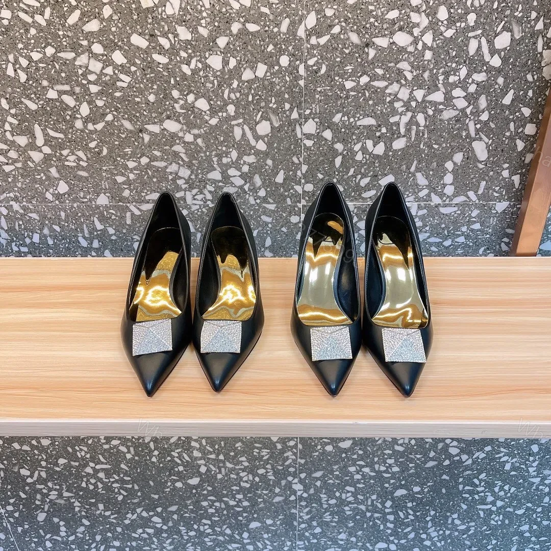 View 3 of Valentino Women Black Leather Embellished Pumps