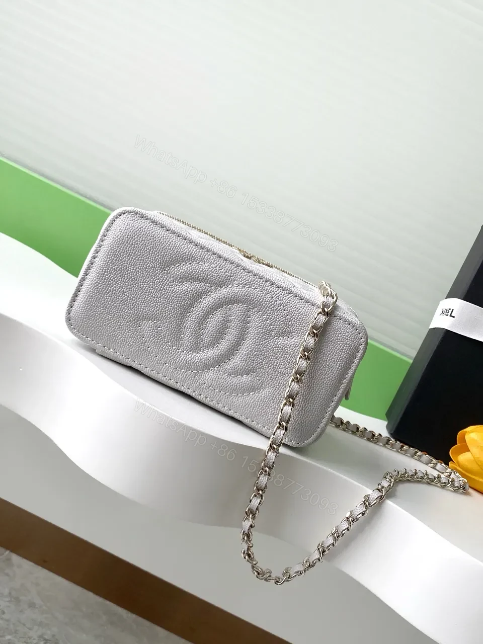 View 7 of Quilted Box Bag: Gold Hardware, Crossbody Style, Chic