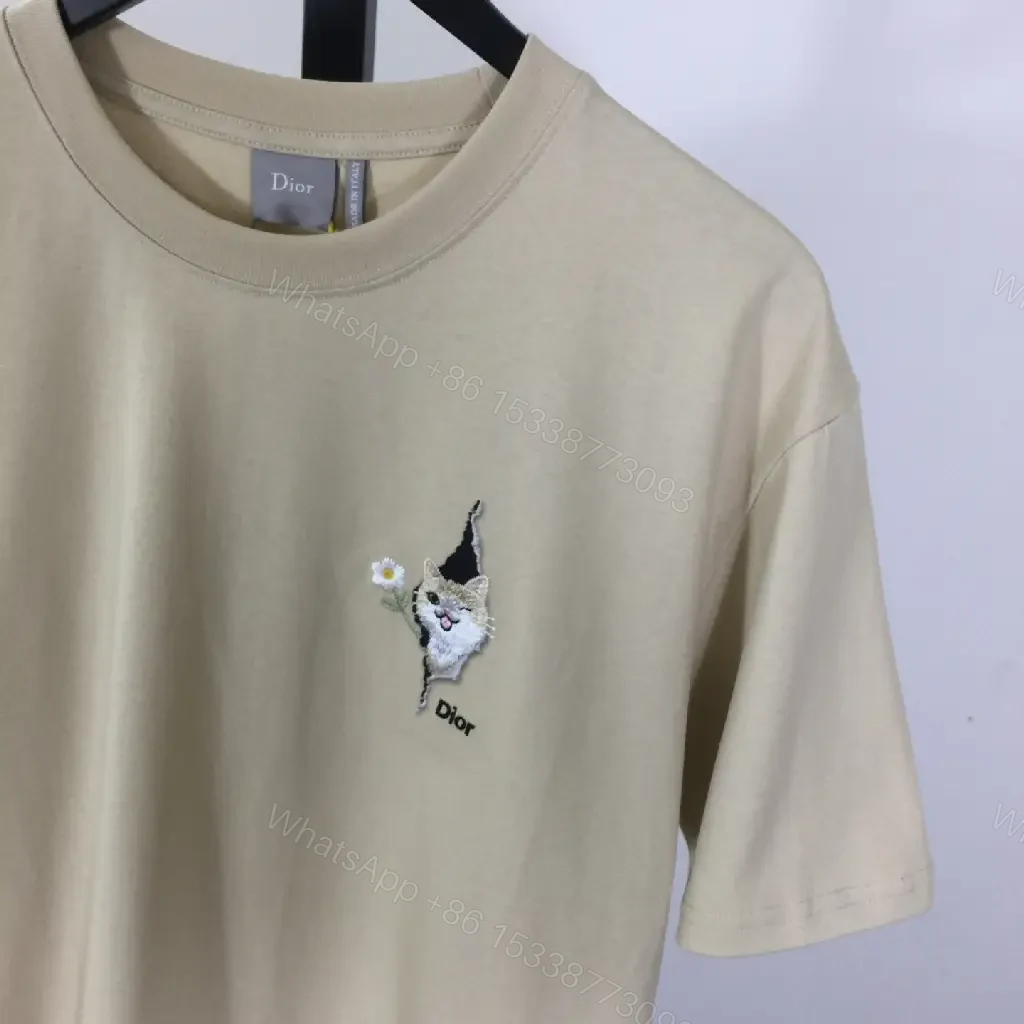 View 2 of Beige Knit Crewneck Tee: Subtle Luxury, Everyday Wear