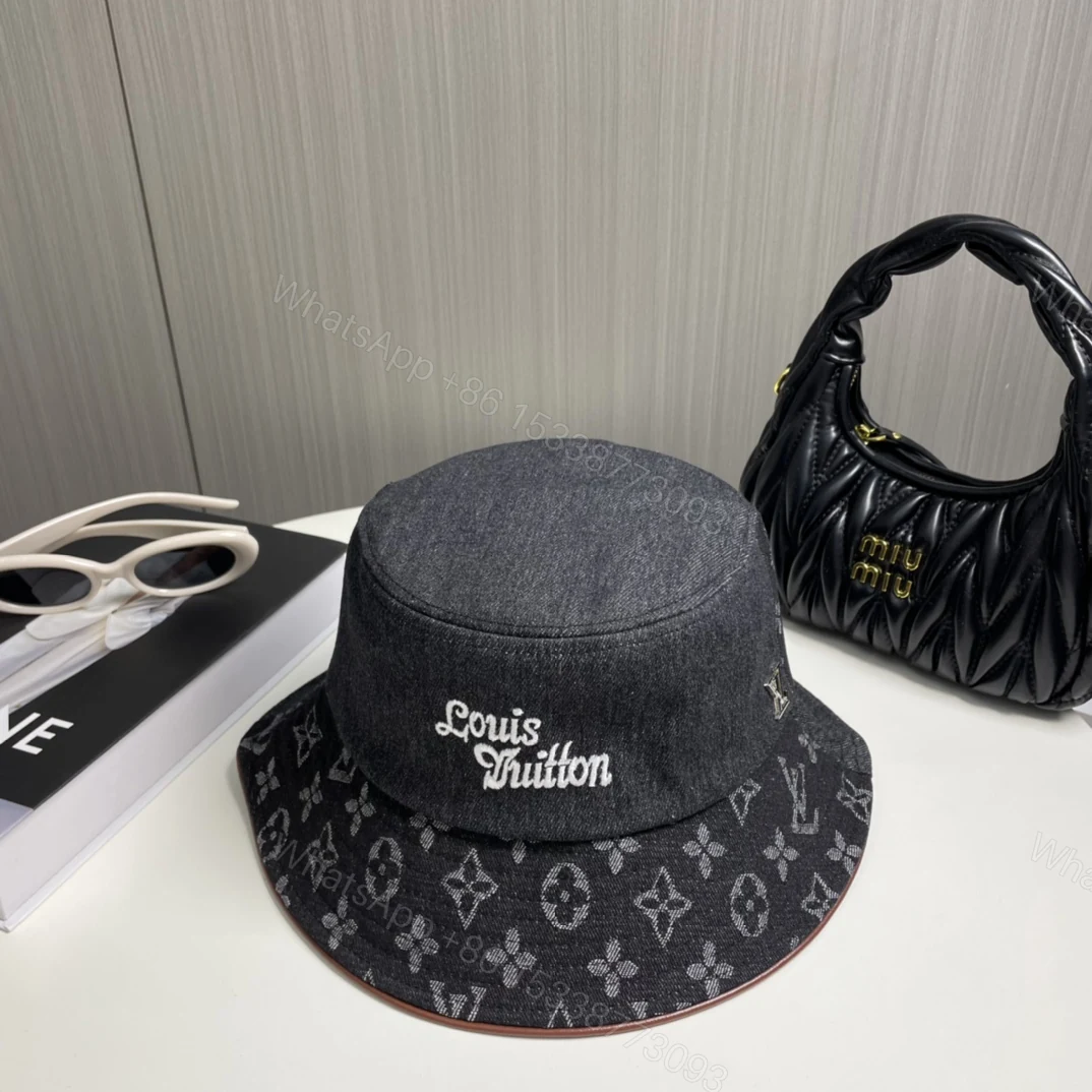 LV 高仿牛仔老花漁夫帽 時尚字母刺繡丹寧款 — view 1