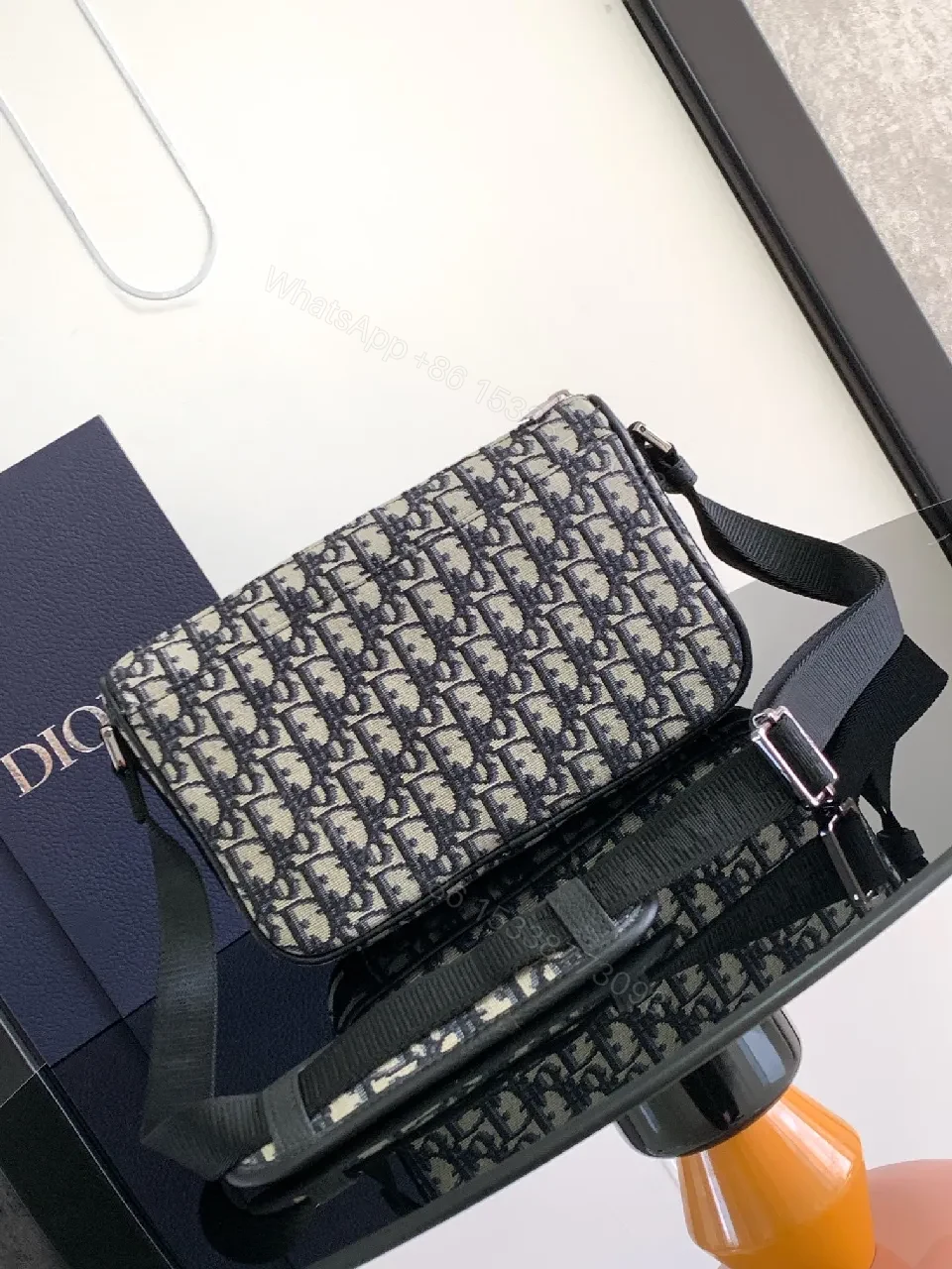 View 6 of Compact Luxury Crossbody Bag: Monogram Mesh Panel, Sleek