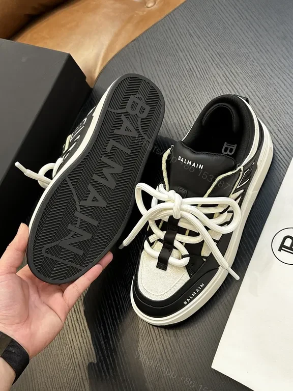 View 7 of Bold Contrast Stitching High-Tops: Balmain-Inspired Sneakers