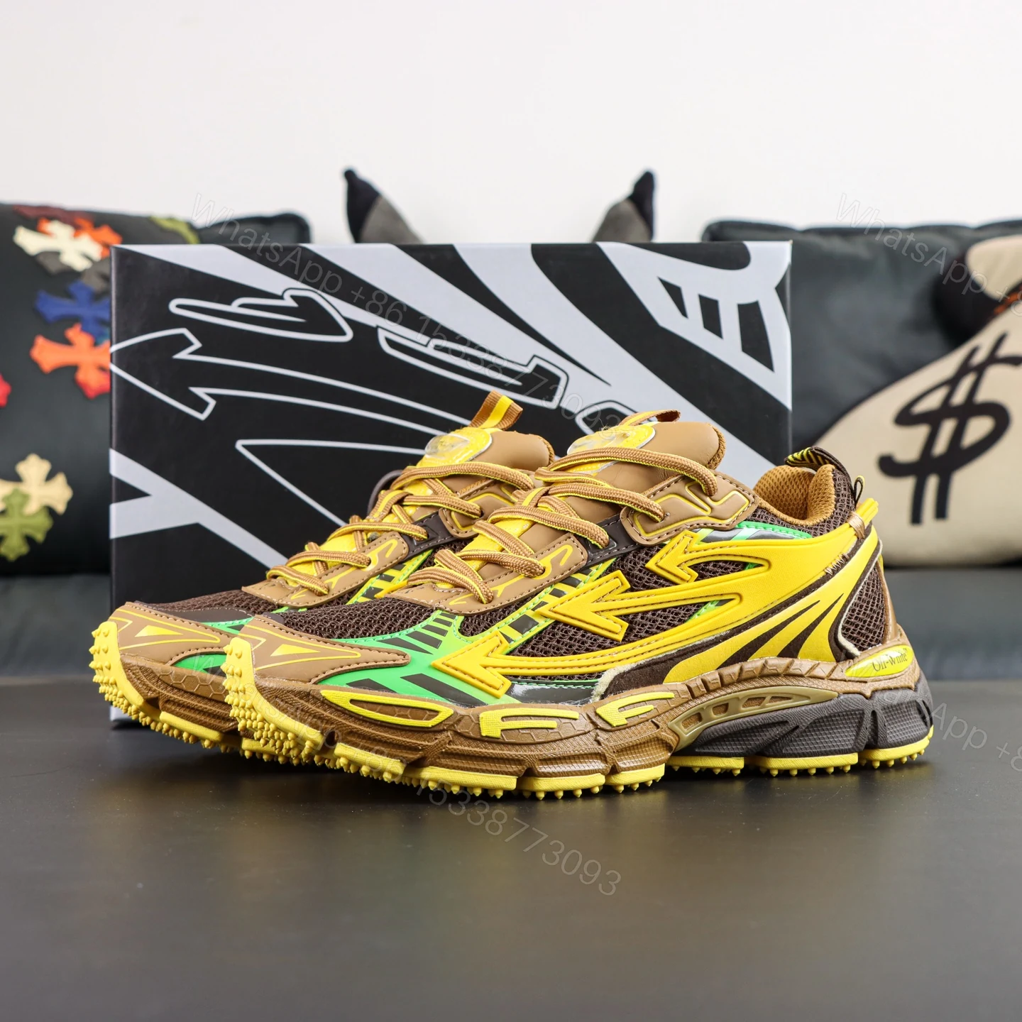 Off White Be Right Back Black Yellow Reps — view 1