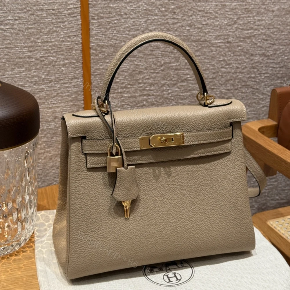 View 10 of 高仿Hermes*Kelly28系列H043230TCS2風衣灰金扣牛皮純手工