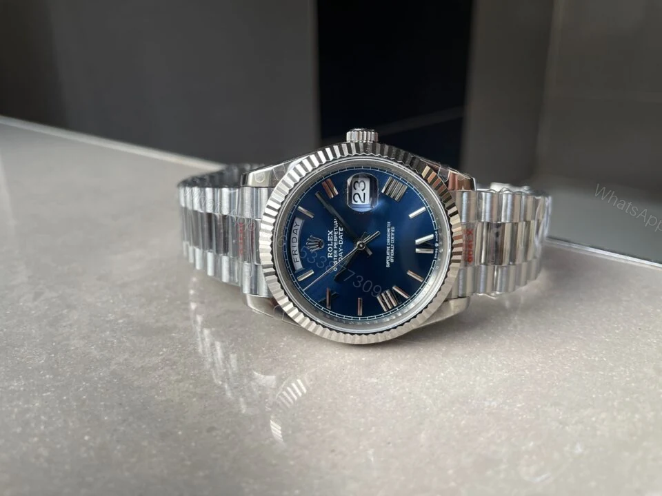 View 7 of GMF Factory 1:1 Rolex DayDate 40mm 228239 Gain Weight SS/tungsten Blue Dial Roman Markers A3255