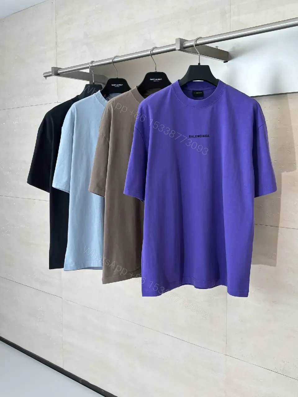 View 3 of Oversized Purple Logo Tee — Luxury Casual, Minimal Branding